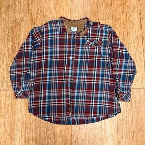 Legendary Whitetails Men's Plaid Shirt - Navy and Burgundy